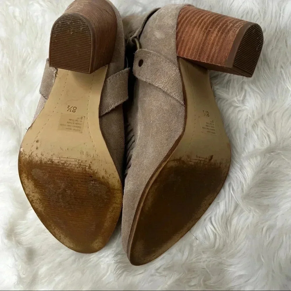 Seychelles Impossible Sand Suede Leather Ankle Booties Size 8.5
